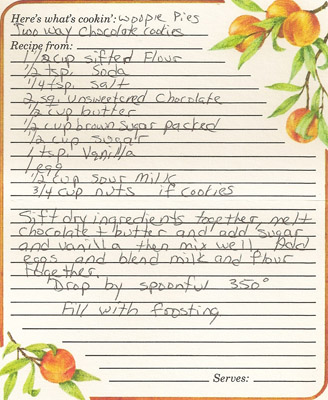 whoopie pies recipe card